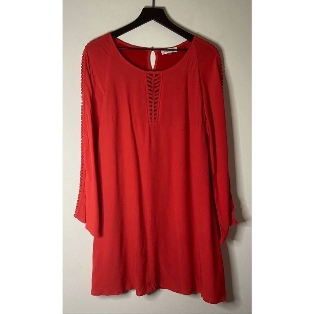 Sugarlips Red Bell Sleeve Swing Dress Size M